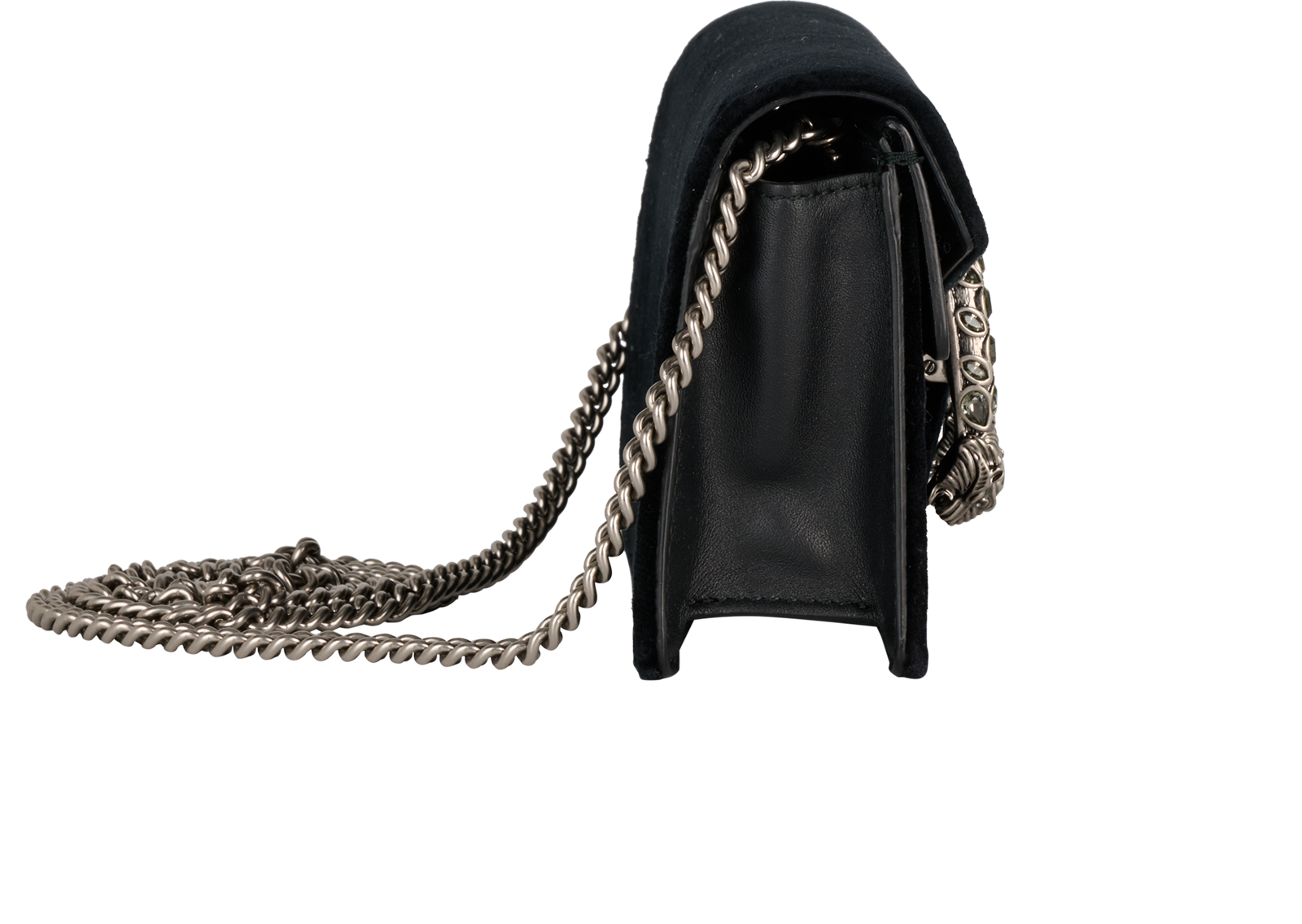 Supermini Dionysus, &pound;510, Handbags, Black, Velvet, Side view